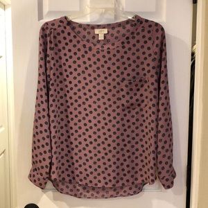 Loft Lavender Printed Blouse